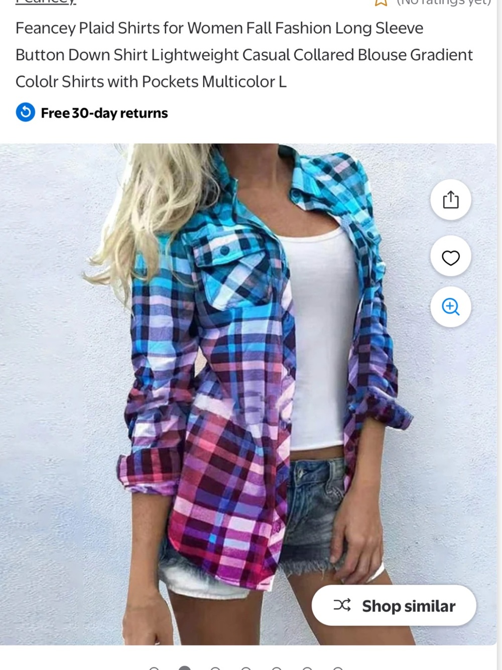 Size XL Plaid Gradient Button-Down Shirt - Multicolor